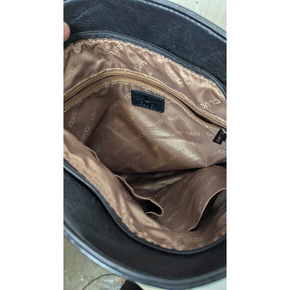 CLUCI black vegan leather shoulder bag purse crossbody - Picture 10 of 11